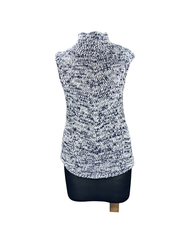 White House Black Market Sleeveless Marled Knit Turtleneck Sweater Top Size S Bl - Picture 1 of 10